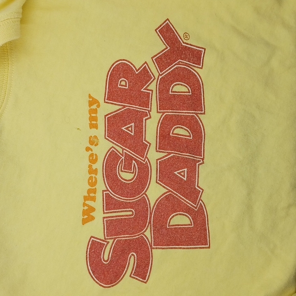 Tootsie Roll  Where's My Sugar Daddy T-shirt Yellow Size XXL 2005 - Picture 4 of 5